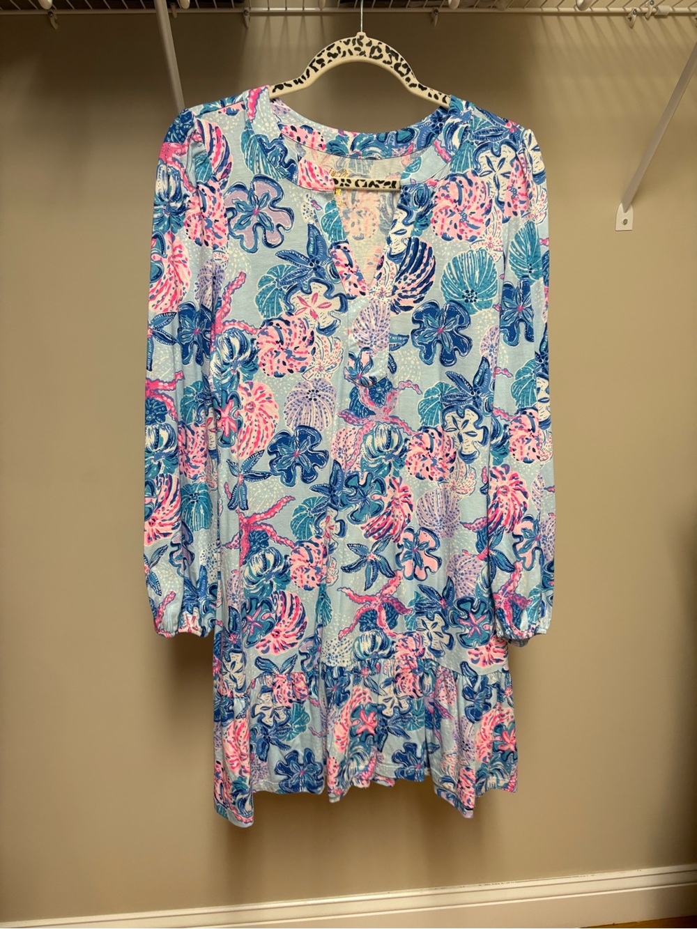 Lilly Pulitzer Pastel Floral & Seashell Print Shirt - Blue, Pink & Aqua